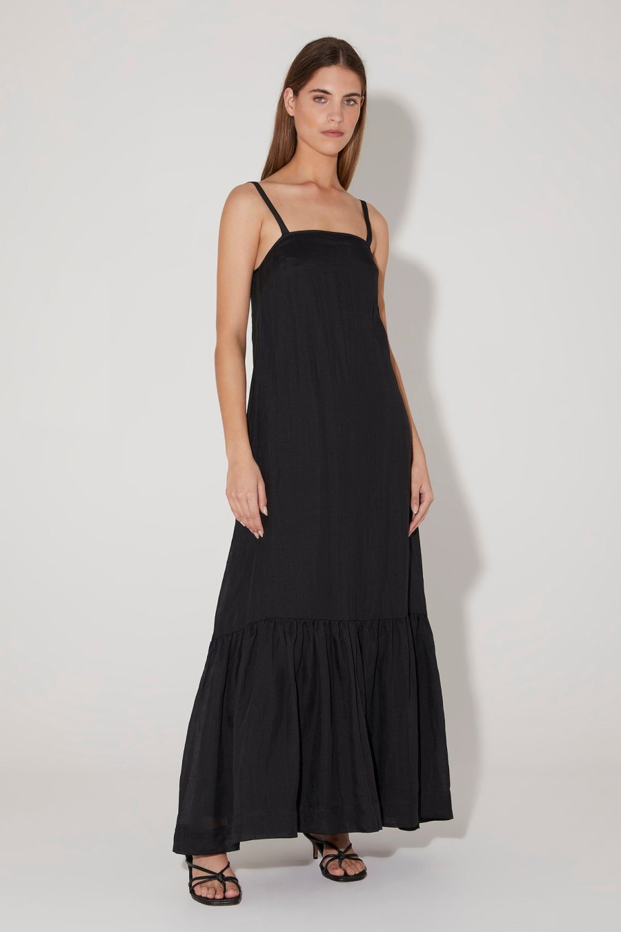 Women Hansen & Gretel Dresses | Harvest Strappy Maxi Dress Black