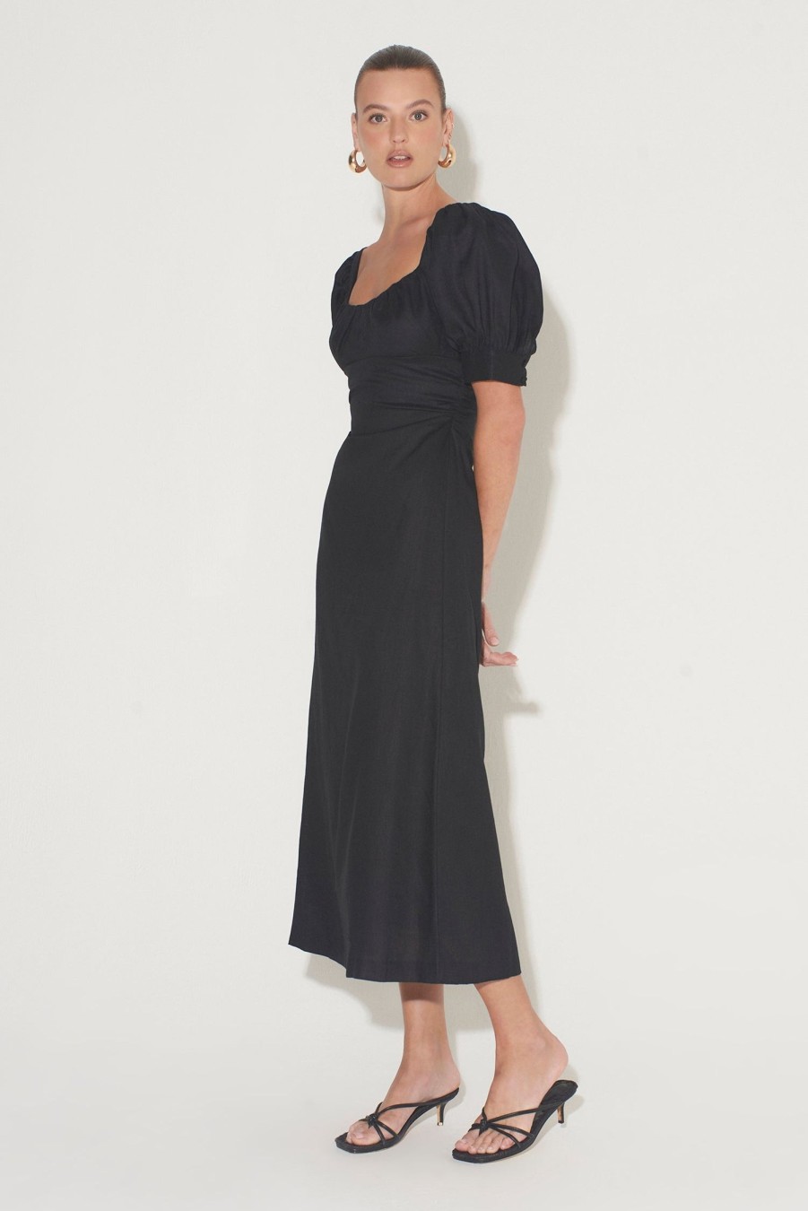 Women Hansen & Gretel Dresses | Chelsea Midi Dress Black