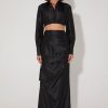 Women Hansen & Gretel Skirts | Pistol Draped Pencil Skirt Black