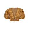 Women Hansen & Gretel Tops | Greer Top Gold Leaf