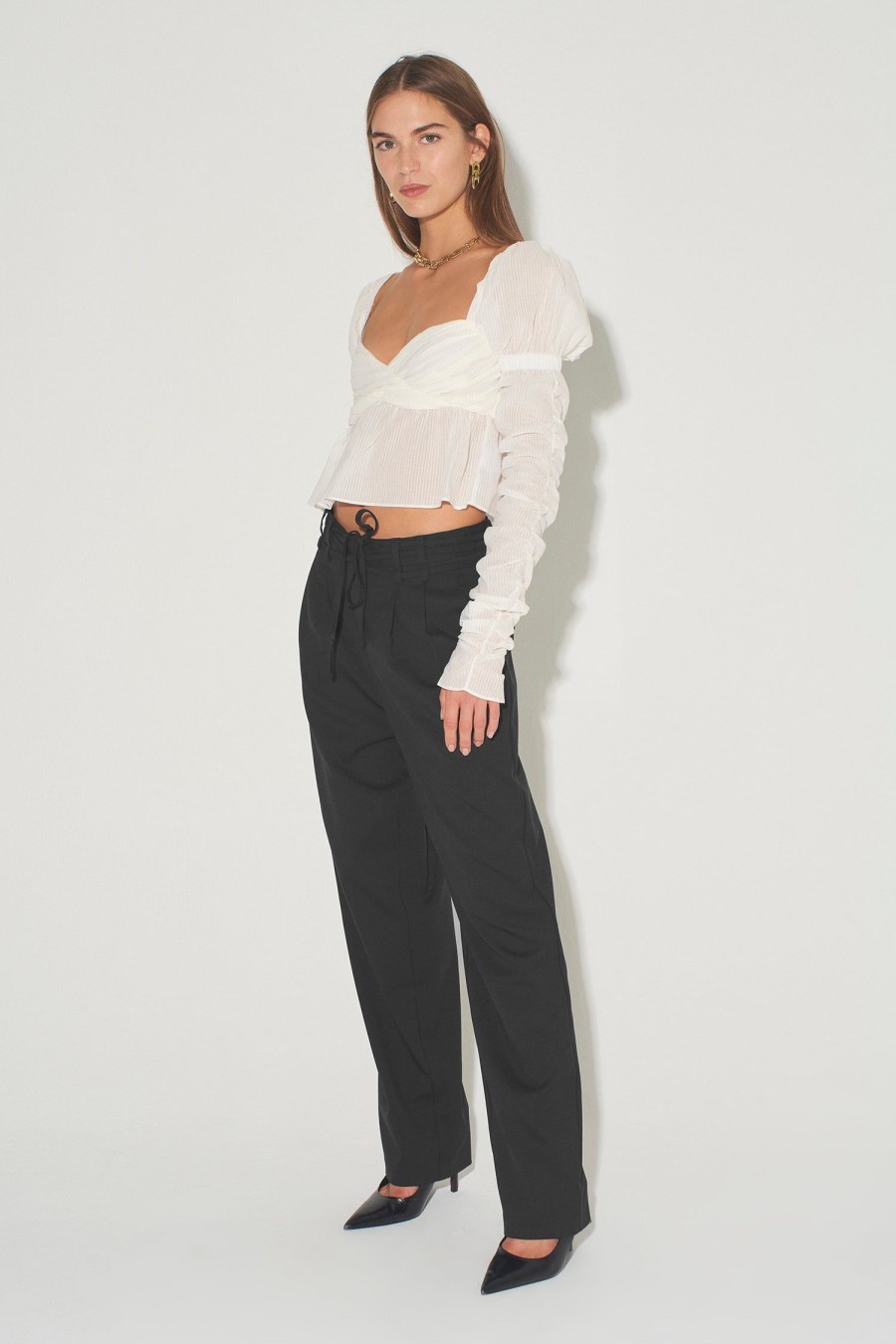 Women Hansen & Gretel Pants | Aniston Relaxed Suit Pant Black