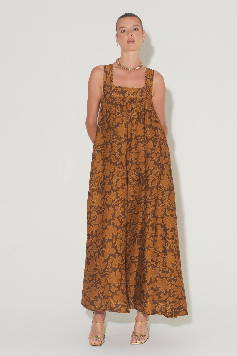 Women Hansen & Gretel Dresses | Paloma Dress Cocoa Leaf