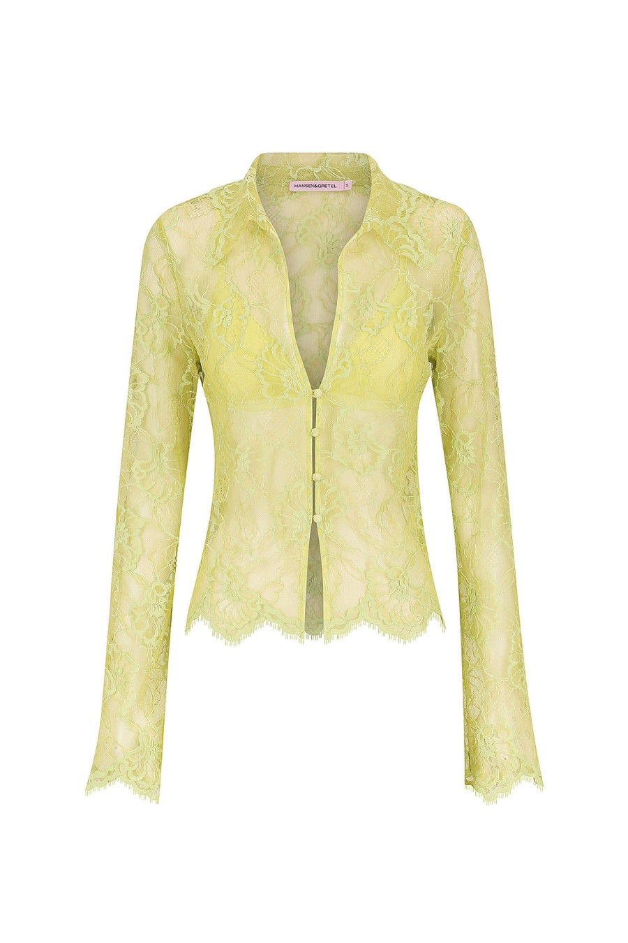 Women Hansen & Gretel Tops | Cleo Lace Top Lime Green