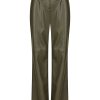 Women Hansen & Gretel Pants | Madden Wide Leg Leather Pant Moss