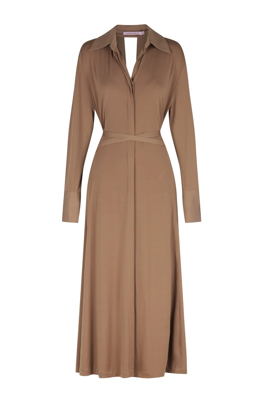 Women Hansen & Gretel Dresses | Luther Midi Shirt Dress Ash Brown