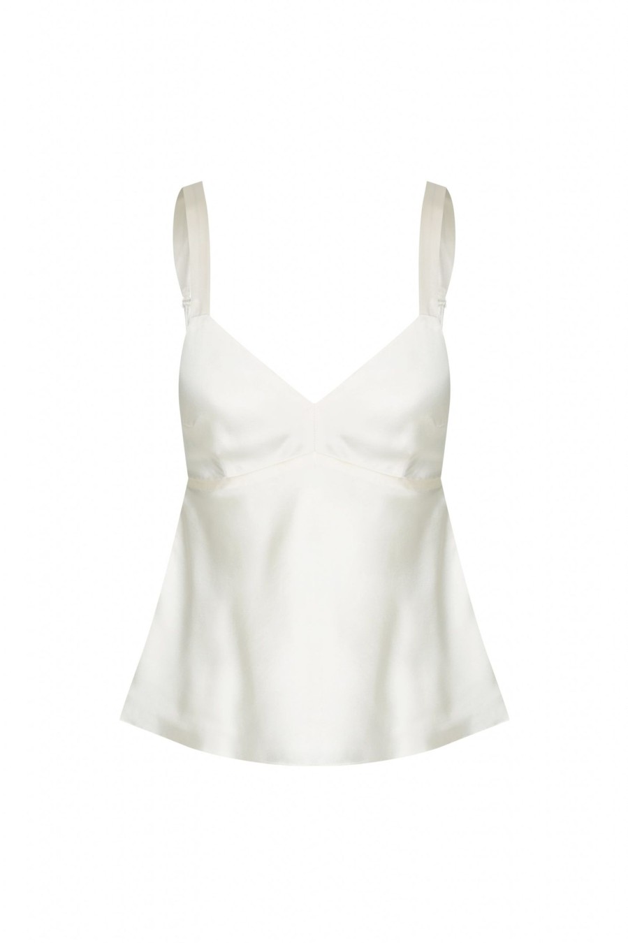 Women Hansen & Gretel Tops | Quinn Silk Cami Bone