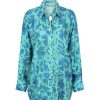 Women Hansen & Gretel Tops | Barclay Shirt Aqua Leaf