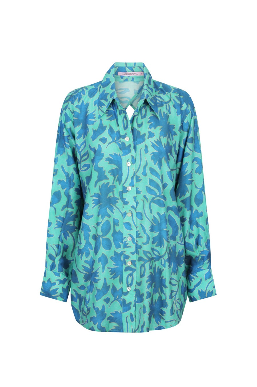 Women Hansen & Gretel Tops | Barclay Shirt Aqua Leaf