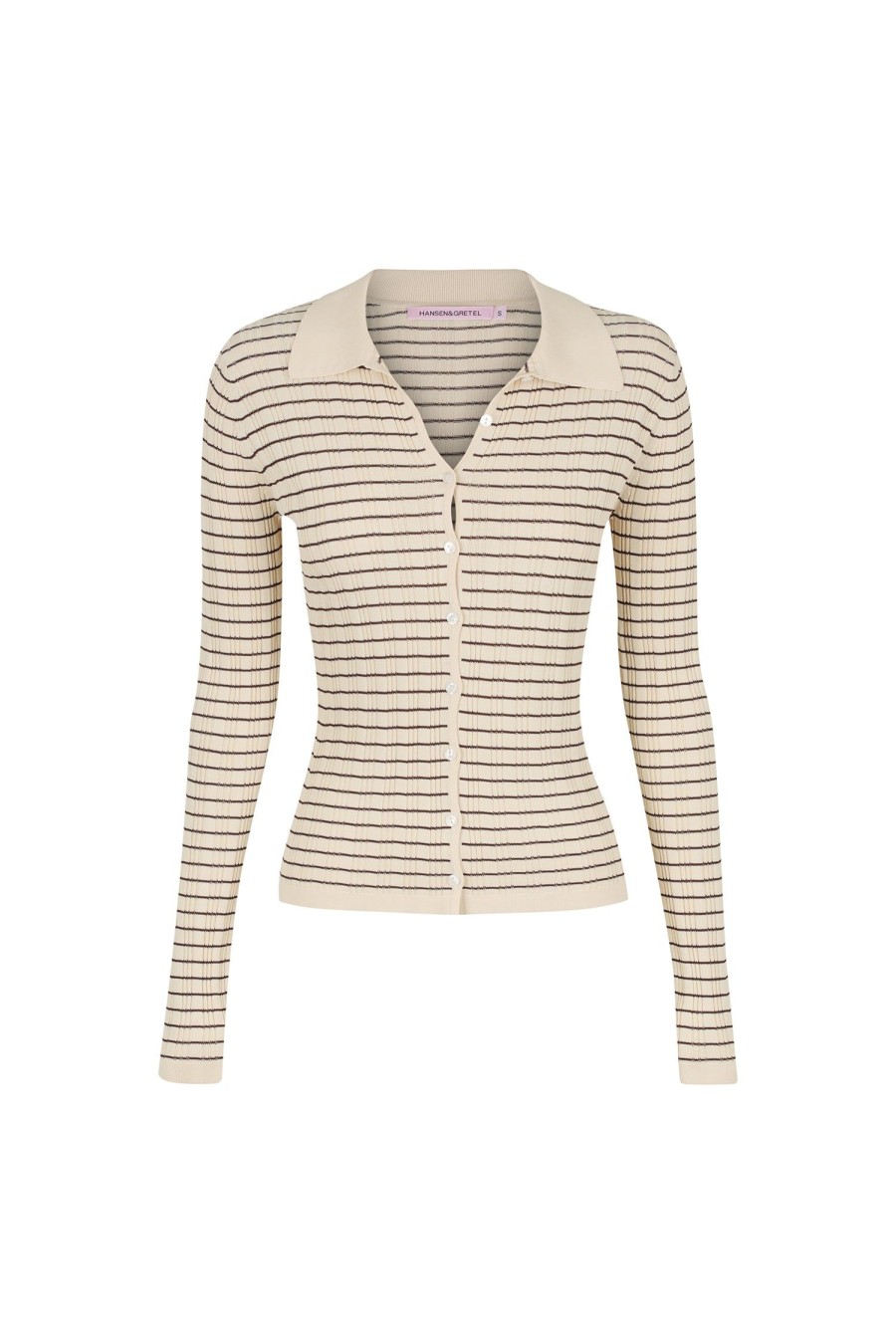 Women Hansen & Gretel Knitwear | Pallister Knit Shirt Natural Stripe