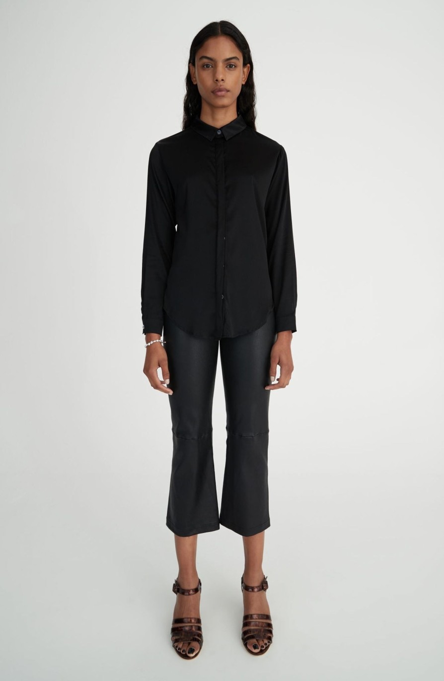 Women Hansen & Gretel Tops | Mabelle Silk Shirt Black