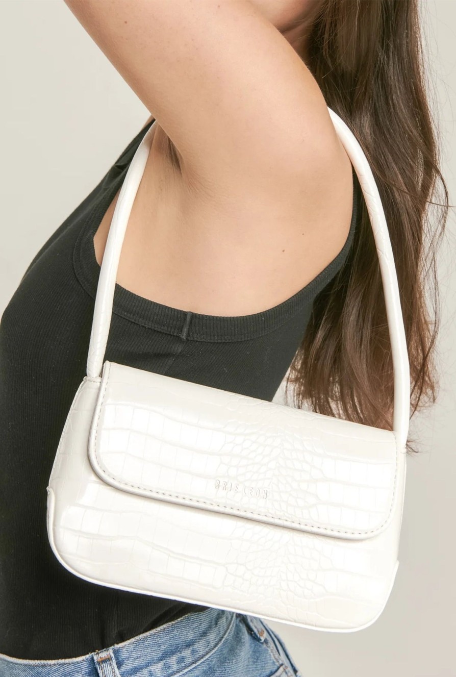 Women Hansen & Gretel Bags | Mini Camille Bag White Brushed Croc