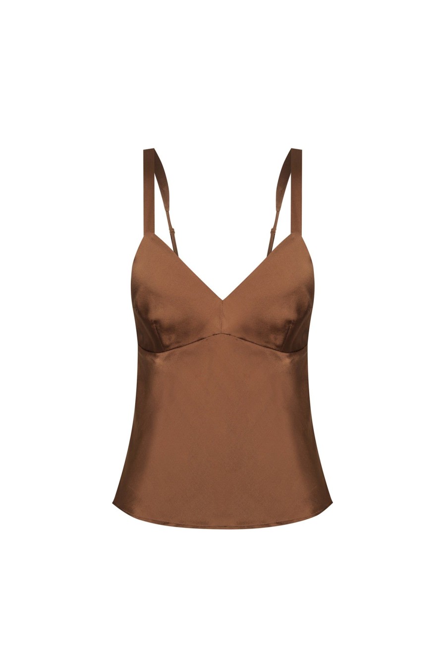 Women Hansen & Gretel Tops | Quinn Classic Silk Cami Walnut