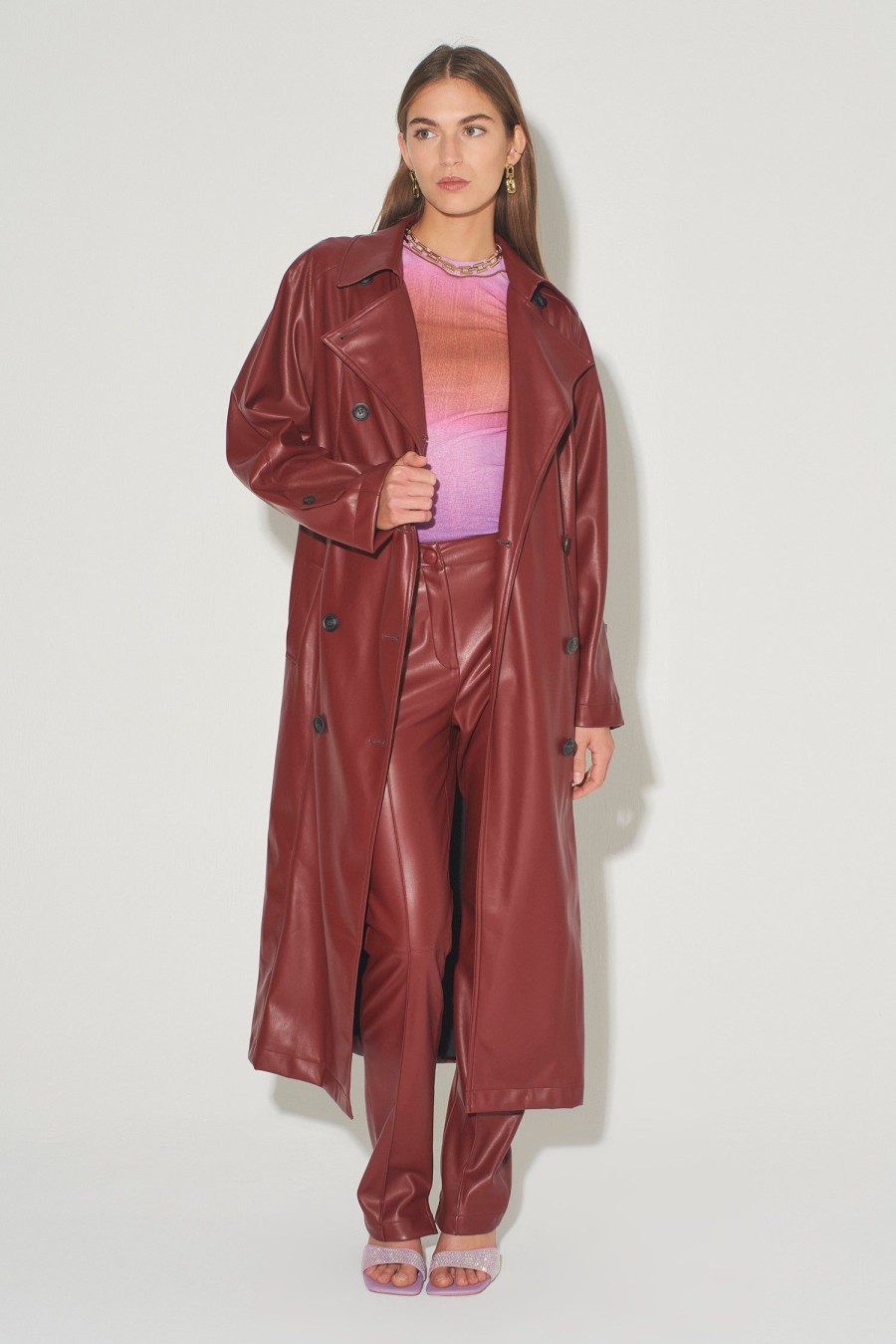 Women Hansen & Gretel Jackets | Lee Leather Trench Shiraz